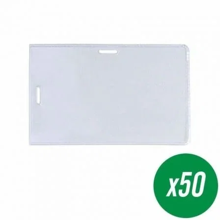 Grafoplás Portadistintivo de PVC Flexible Transparente 70x108 mm con 2 Taladros, Pack de 50